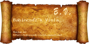 Babincsák Viola névjegykártya